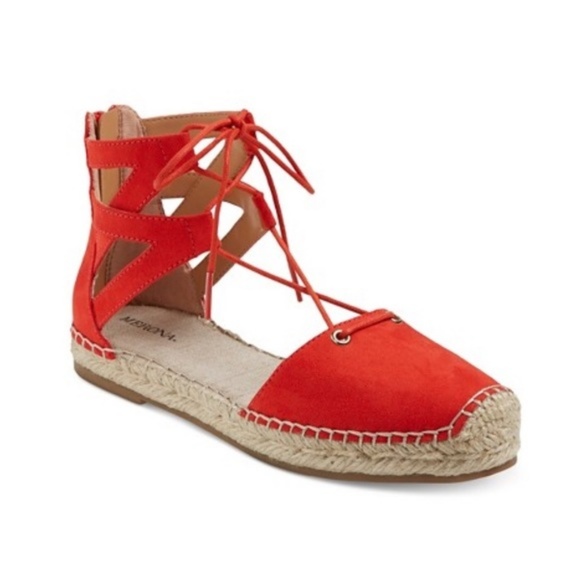 red tie up espadrilles